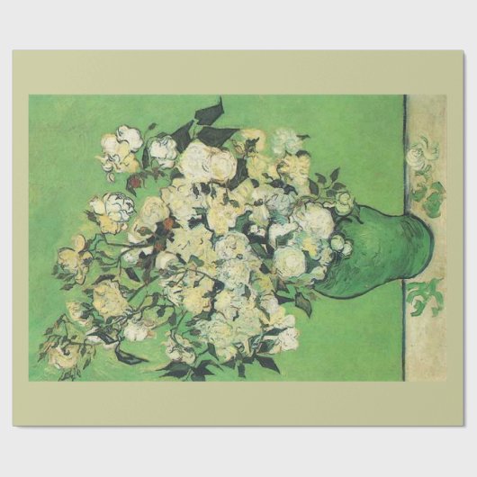Still life - Pink Roses in a花瓶， Van ゴッホ ラッピングペーパー (フラット)