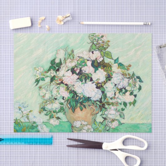 Still Life Roses in a Vase by Vincent van Gogh 薄葉紙 (クラフト)