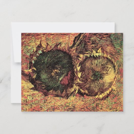 Still Life Two Cut Sunflowers by Vincent van ゴッホ (正面)
