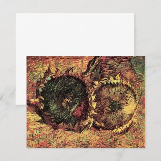 Still Life Two Cut Sunflowers by Vincent van ゴッホ (正面/裏面)