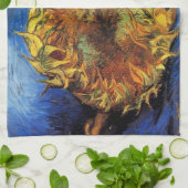 Still Life Two Cut Sunflowers by Vincent van ゴッホ キッチンタオル (折り畳み)