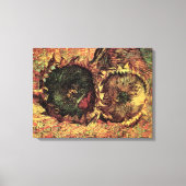 Still Life Two Cut Sunflowers by Vincent van ゴッホ キャンバスプリント (正面)