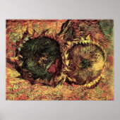 Still Life Two Cut Sunflowers by Vincent van ゴッホ ポスター (正面)