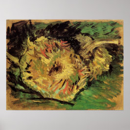 Still Life Two Cut Sunflowers by Vincent van ゴッホ ポスター