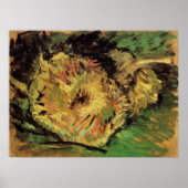 Still Life Two Cut Sunflowers by Vincent van ゴッホ ポスター (正面)