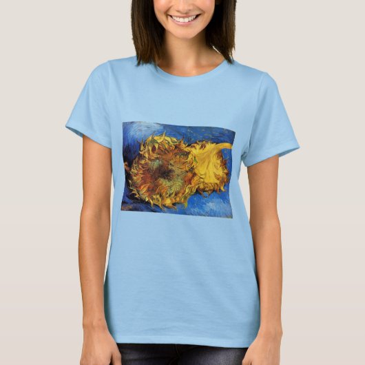 Still Life Two Cut Sunflowers by Vincent van ゴッホ Tシャツ (正面)