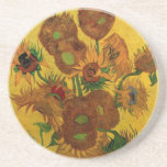 Still Life Vase w 15 Sunflowers Vincent van Gogh コースター<br><div class="desc">Still Life: Vase with Fifteen Sunflowers by Vincent van Gogh is a vintage fine art post impressionism still life floral painting featuring beautiful summer garden flowers in bloom. A bouquet of blooming yellow and orange sunflowers part of a series of still lifes. About the artist: Vincent Willem van Gogh (1853...</div>