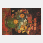 Still Life Vase with Zinnias by Vincent van Gogh ラッピングペーパーシート (正面)