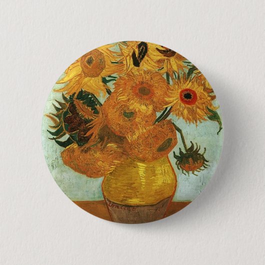 Still life - Vincent, Vincent 12ひまわり花瓶 缶バッジ (正面)