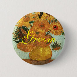 Still life - Vincent, Vincent 12ひまわり花瓶 缶バッジ