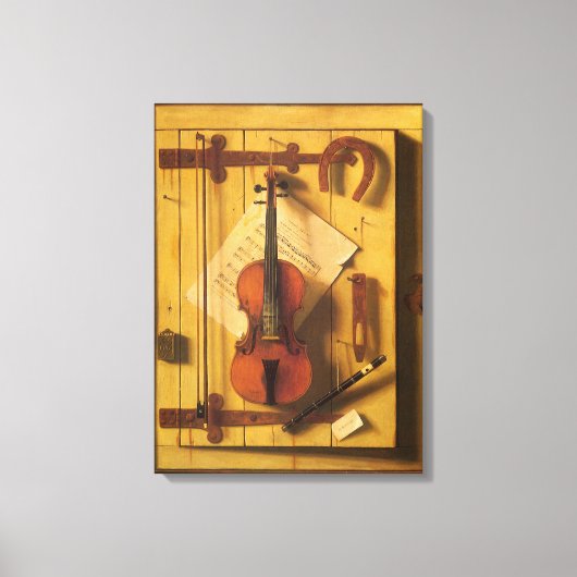 Still Life Violin and Music by William Harnett キャンバスプリント (正面)