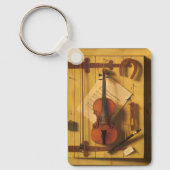 Still Life Violin and Music by William Harnett キーホルダー (正面)