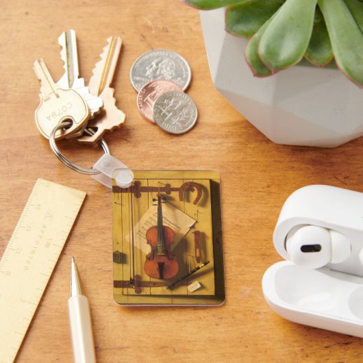 Still Life Violin and Music by William Harnett キーホルダー (デスク)