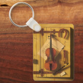 Still Life Violin and Music by William Harnett キーホルダー (正面)