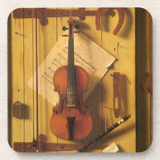 Still Life Violin and Music by William Harnett コースター (正面)
