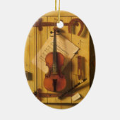 Still Life Violin and Music by William Harnett セラミックオーナメント (裏面)