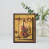 Still Life Violin and Music by William Harnett ポストカード (スタンド正面)