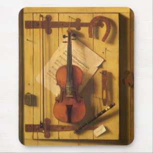 Still Life Violin and Music by William Harnett マウスパッド