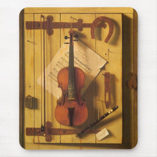 Still Life Violin and Music by William Harnett マウスパッド (正面)