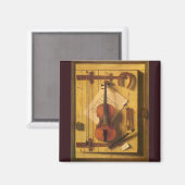 Still Life Violin and Music by William Harnett マグネット (正面/裏面)