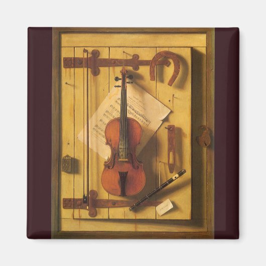 Still Life Violin and Music by William Harnett マグネット (正面)