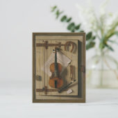 Still Life、Violin、Music ポストカード (スタンド正面)