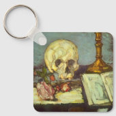 Still Life wスカル、Candle、Book By Paulセザンヌ キーホルダー (正面)