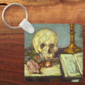 Still Life wスカル、Candle、Book By Paulセザンヌ キーホルダー (正面)