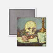 Still Life wスカル、Candle、Book By Paulセザンヌ マグネット (正面/裏面)