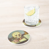 Still Life w Skull, Candle, Book By Paul Cezanne コースター (側面)