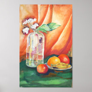 Still Life Watercolor – Fruit Wall Art ポスター