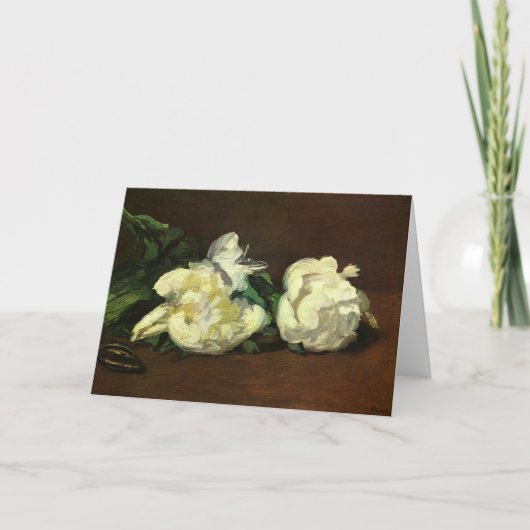 Still life, white peonies - Edouard Manet カード (正面)
