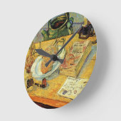 Still Life withスケッチボードby Vincent van ゴッホ ラウンド壁時計 (傾斜)