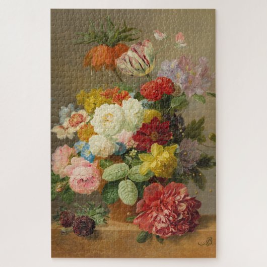 Still Life with バラと牡丹 – ブルーマーA. ジグソーパズル (縦)