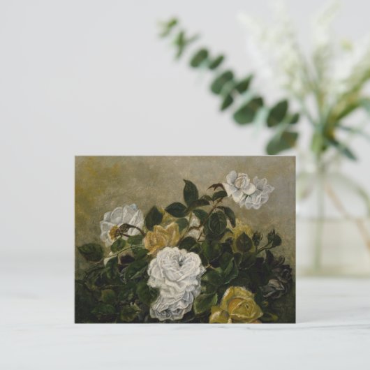 Still Life with バラby Robert Duncanson ポストカード (スタンド正面)