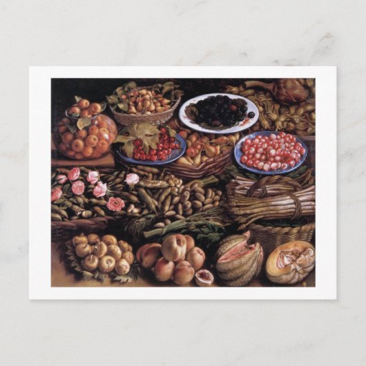 Still Life with 縁ど Vincenzo Campi ポストカード (正面)