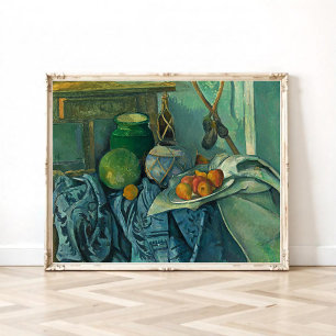 Still Life with a Ginger Jar and Eggplants,Cezanne ポスター