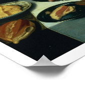 Still Life with a Ham (パネル上の油) ポスター (角)