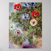 Still Life with Anemones by Claude Monet ポスター (正面)