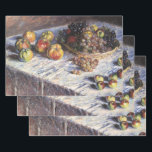 Still Life with Apple and Grues by Claude Monet ラッピングペーパーシート<br><div class="desc">Still Life with Apple and Grues (1880) by Claude Monetはヴィンテージの印象派のアート素晴らし・スチル・ライフ絵画ズだ。感謝のディナーにセットされたリンゴとブドウを含むテーブルの上のバスケットの様々な果物。アーティストについて：クロード・モネ(1840-1926)は印象派の運動の創始者であフランスのり絵画、その絵画の大部分は「空中に浮かぶ」（野外に浮かぶ）スタイル印象派の風景である。</div>