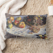 Still Life with Apple and Grues by Claude Monet ランバークッション (ブランケット)