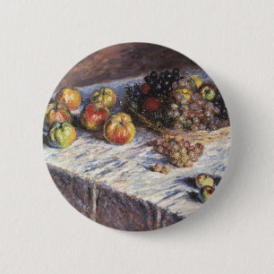 Still Life with Apple and Grues by Claude Monet 缶バッジ