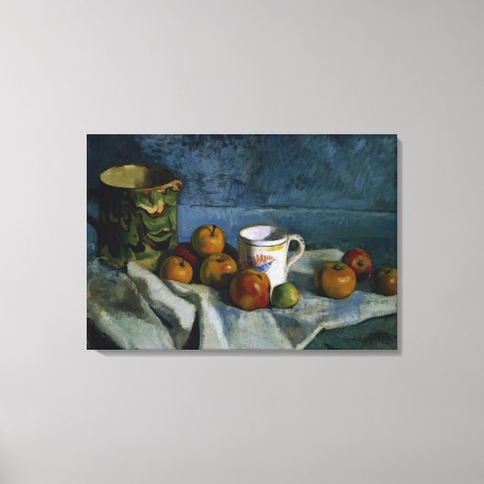 Still Life with Apple, Cup and Pitter (ca油) キャンバスプリント (正面)
