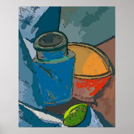 Still Life with Avacado抽象芸術 ポスター
