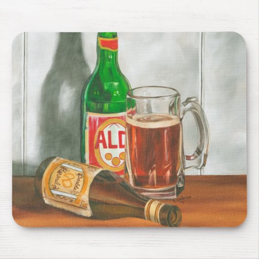 Still Life with Beer by Jennifer Goldberger マウスパッド (正面)