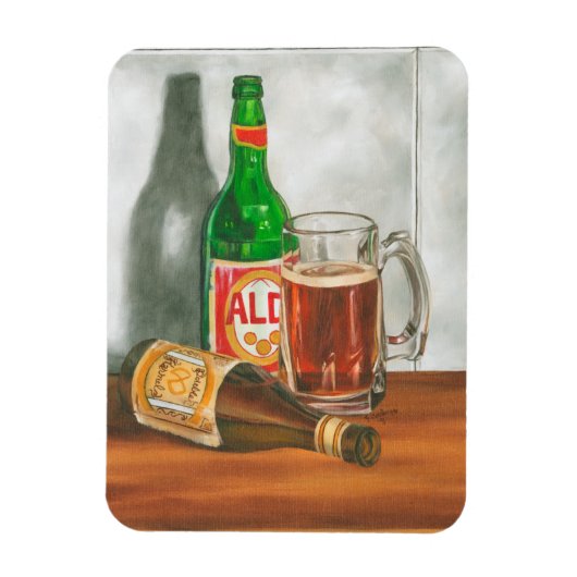 Still Life with Beer by Jennifer Goldberger マグネット (縦)