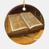 Still Life with Bible by Vincent vanゴッホ セラミックオーナメント (裏面)