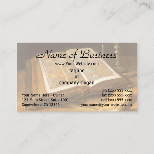 Still Life with Bible by Vincent vanゴッホ 名刺 (正面)