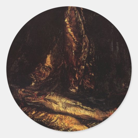 Still Life with Bloaters by Vincent vanゴッホ ラウンドシール (正面)