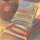 Still life with Books 絵画's シール (正面)